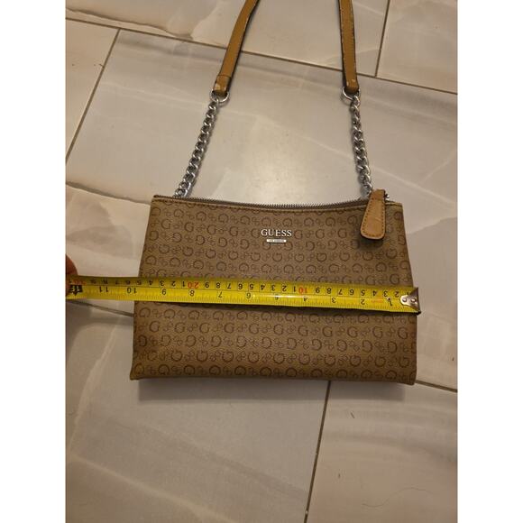 Guess Los Angeles Brown 10 x 7 Handbag Tote 23" Leather Strap - Picture 5 of 16